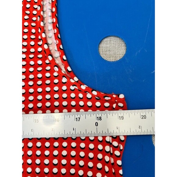 Bobeau Women's Top Lg Red Polka Dot Sleeveless Crossover - Picture 7 of 9